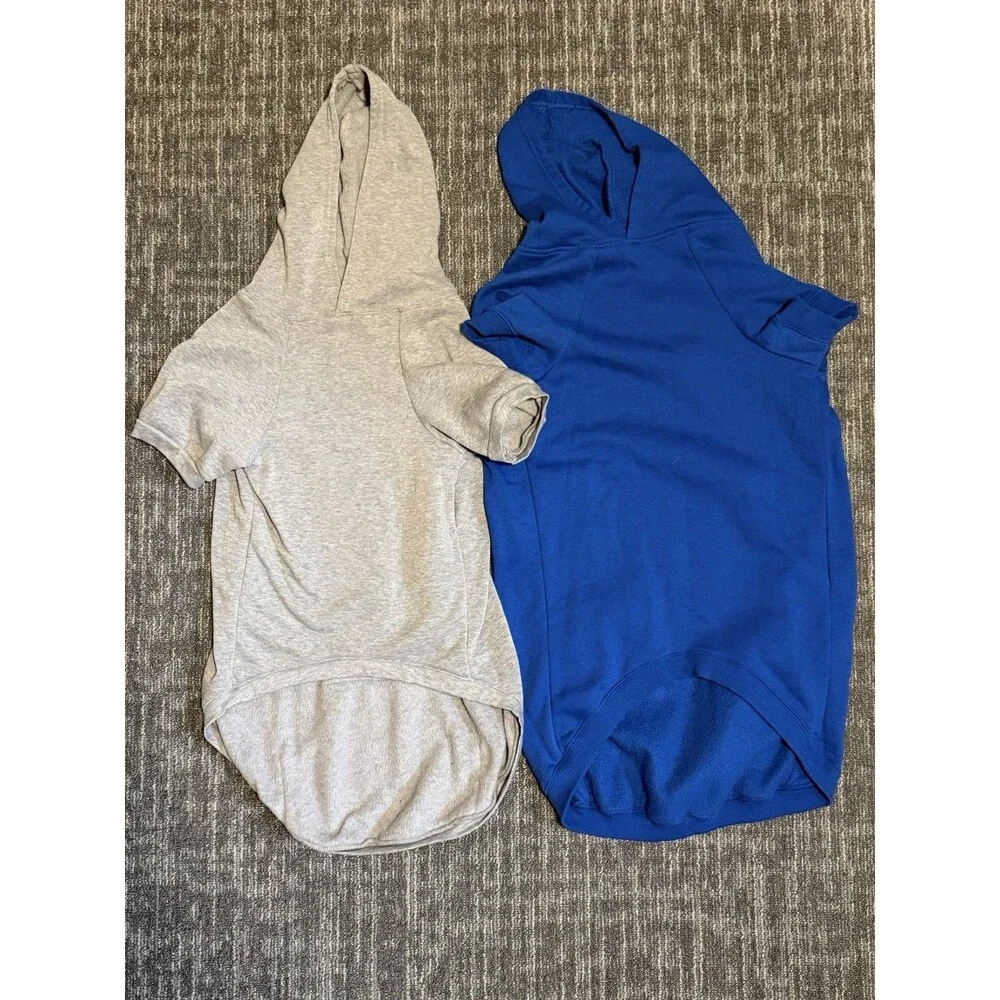 Lot of 2 XXL Dog Hoodies Blue & Gray Dog Clothes
